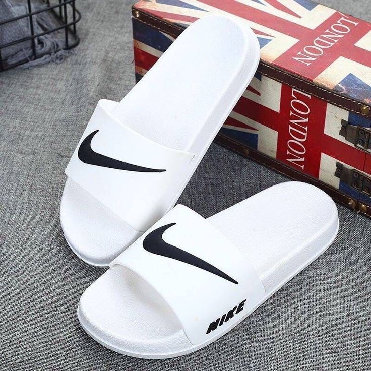 Signature White Strap Slides